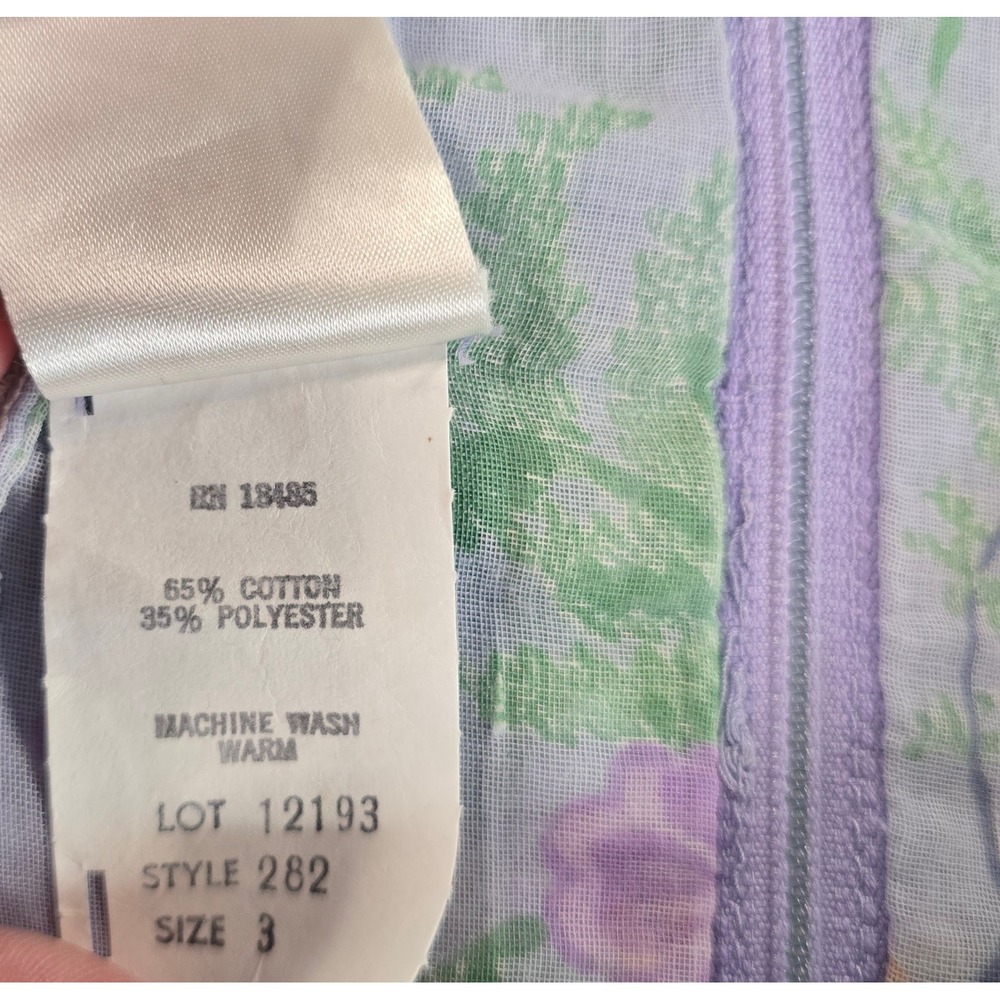 Jody of California Dress Womens XS Purple Vintage 70s Floral Prairie Cottagecore - Picture 14 of 16